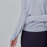 Simple High Neck Sweater_Baby Blue