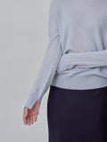 Simple High Neck Sweater_Baby Blue