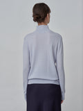 Simple High Neck Sweater_Baby Blue