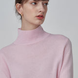 Simple High Neck Sweater_Pink Blush