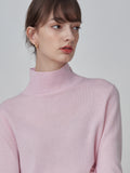 Simple High Neck Sweater_Pink Blush