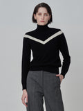 V Line High Neck Sweater_Black