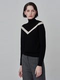 V Line High Neck Sweater_Black