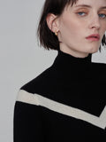 V Line High Neck Sweater_Black
