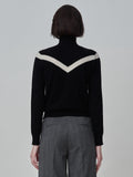 V Line High Neck Sweater_Black