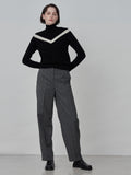 V Line High Neck Sweater_Black