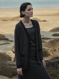 Button Long Cardigan_Graphite