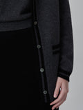 Button Long Cardigan_Graphite