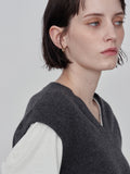 [Cafe Leandra] Detachable Sleeve Top_Graphite