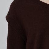 [Cafe Leandra] Detachable Sleeve Top_Brown