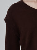 [Cafe Leandra] Detachable Sleeve Top_Brown