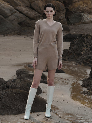 Cashmere Shorts_Camel