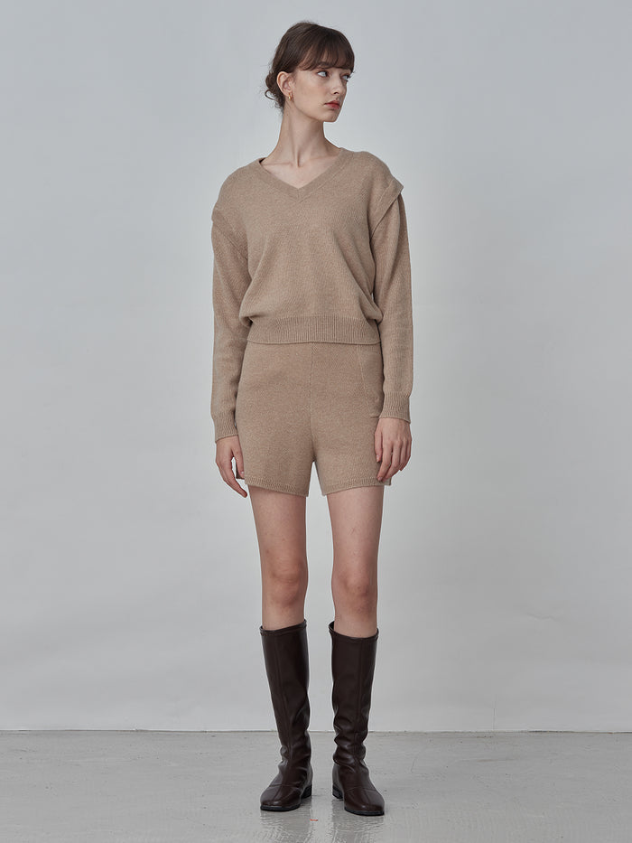 Cashmere Shorts_Camel