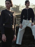 Volume Sleeve Cardigan_Dark Navy