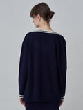 Button Long Cardigan_Navy