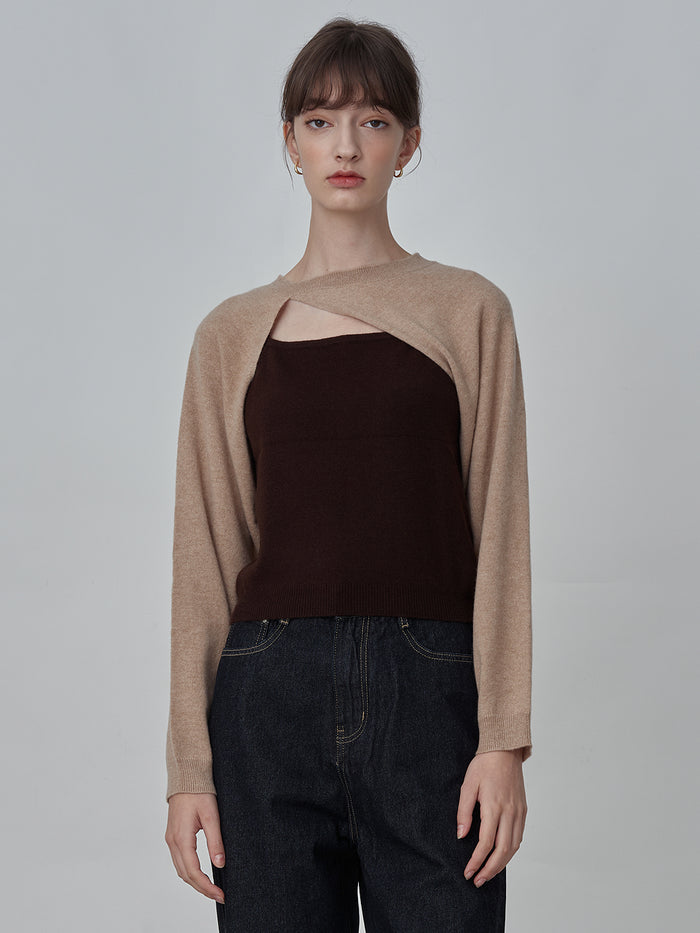 Bolero Two-way Top_Camel