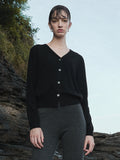 Classic V Neck Cardigan_Black