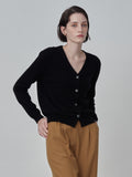 Classic V Neck Cardigan_Black