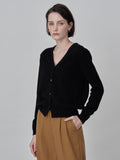 Classic V Neck Cardigan_Black