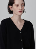 Classic V Neck Cardigan_Black