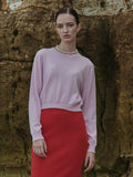 Crop Long Sleeve Sweater_Pink