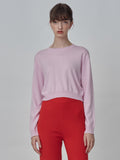 Crop Long Sleeve Sweater_Pink
