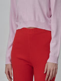 Crop Long Sleeve Sweater_Pink