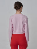 Crop Long Sleeve Sweater_Pink