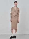 Straight Midi Skirt_Camel
