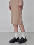 Straight Midi Skirt_Camel