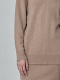 Double V Neck Sweater_Camel