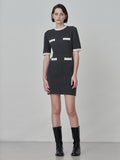 Color Block Shortsleeve Dress_Graphite