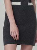 Color Block Shortsleeve Dress_Graphite