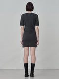 Color Block Shortsleeve Dress_Graphite