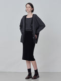 Straight Midi Skirt_Black