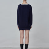 Cashmere Mini Skirt_Navy