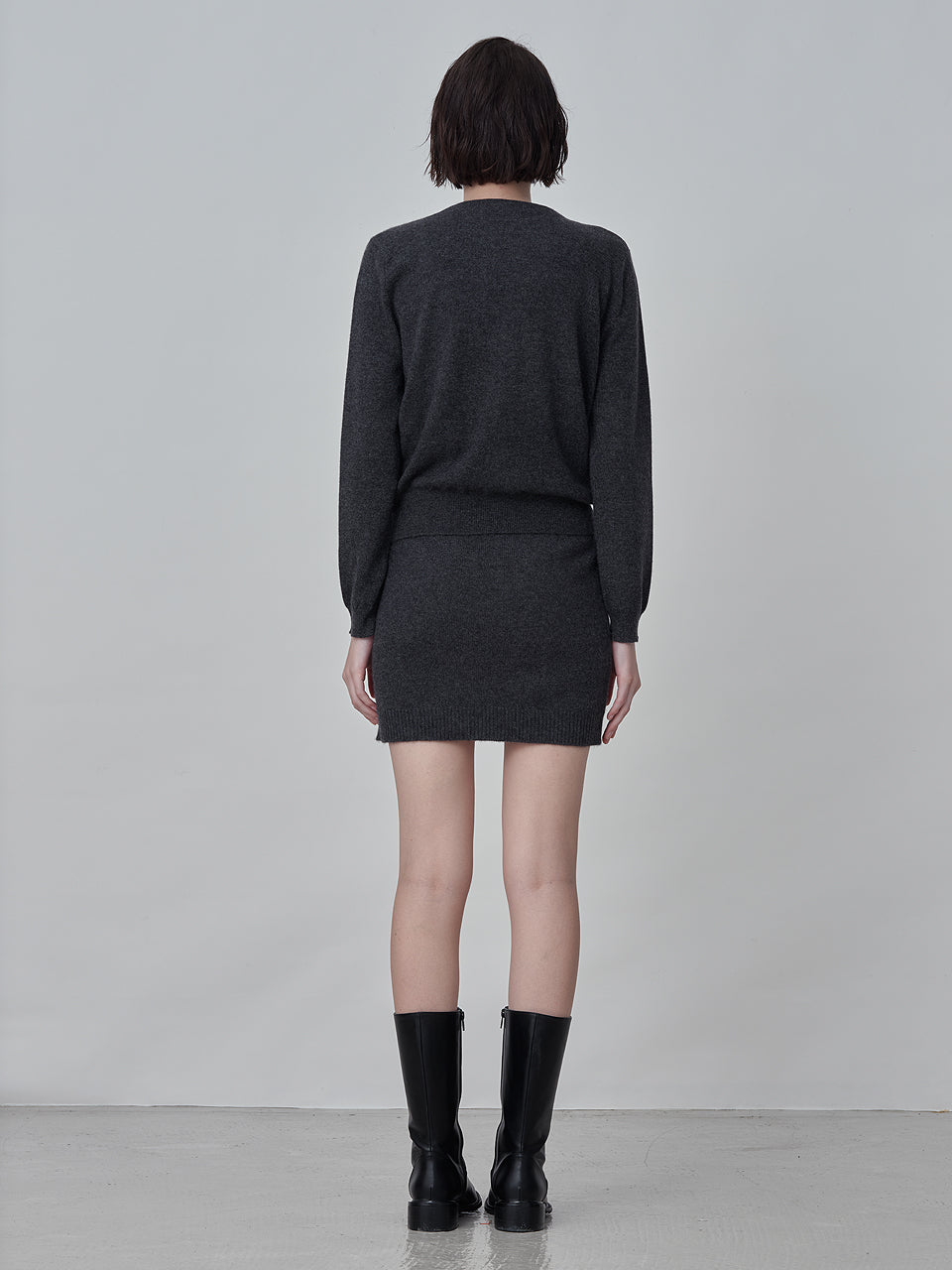 Cashmere Mini Skirt_Graphite