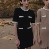 Color Block Shortsleeve Dress_Dark Navy