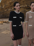 Color Block Shortsleeve Dress_Dark Navy