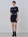 Color Block Shortsleeve Dress_Dark Navy