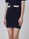 Color Block Shortsleeve Dress_Dark Navy