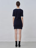 Color Block Shortsleeve Dress_Dark Navy