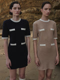 Color Block Shortsleeve Dress_Dark Navy