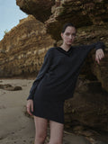 Double V Neck Sweater_Graphite