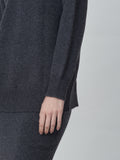 Double V Neck Sweater_Graphite