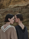 Double V Neck Sweater_Graphite