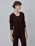 Sleeveless Top & Cardigan Set_Brown