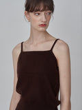 Sleeveless Top & Cardigan Set_Brown