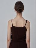 Sleeveless Top & Cardigan Set_Brown