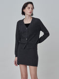 Classic V Neck Cardigan_Graphite
